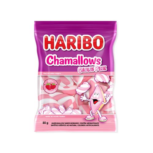 HARIBO MARSHMALLOWS CABLES PINK 80GR